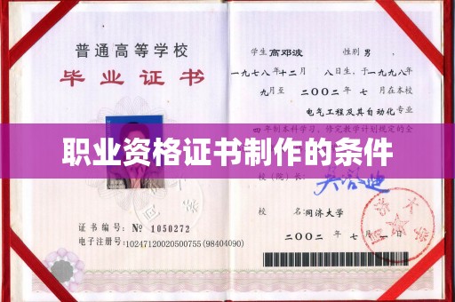 石楼职业资格证书制作的条件
